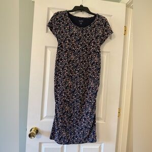 Maternity Floral Navy Dress